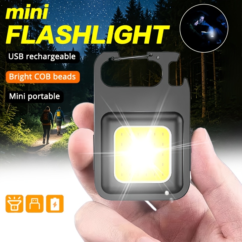 Mini Electronics Gadgets - ポータブルキーホルダーライトミニ多機能キャンプ懐中電灯USB充電式作業用LED明るいCOBポケットクリップランタン