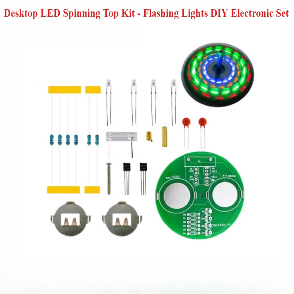 Electronics And Gadgets P - マジックスピニングLEDディスプレイキット - 初心者向けDIYはんだ付け練習、催眠RGBライトショーデスクトップガジェット、楽しい電子工作P