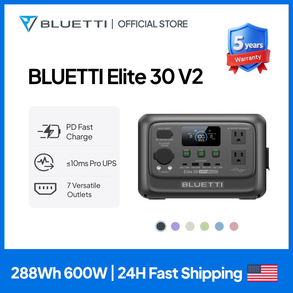 Solar Powered Charger - 【リニューアル】BLUETTI Elite 30 V2 ポータブル電源 288Wh