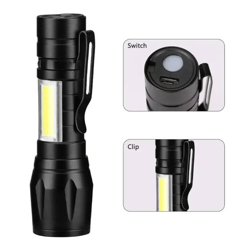 ミニ LED 懐中電灯 COB + XPE ポータブルトーチ - Mini Electronics Gadgets のレビューと価格