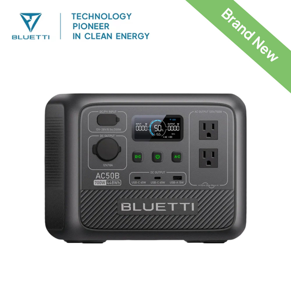 BLUETTI AC50B ポータブル電源 700W 448 - Solar Powered Charger のレビューと価格