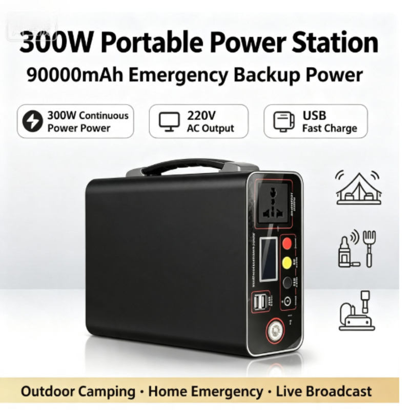 ポータブル電源 300W 220V、333Wh、90000m - Solar Powered Charger のレビューと価格