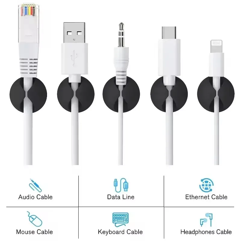 5/50 個ミニケーブルオーガナイザーシリコン USB ケー - Mini Electronics Gadgets のレビューと価格