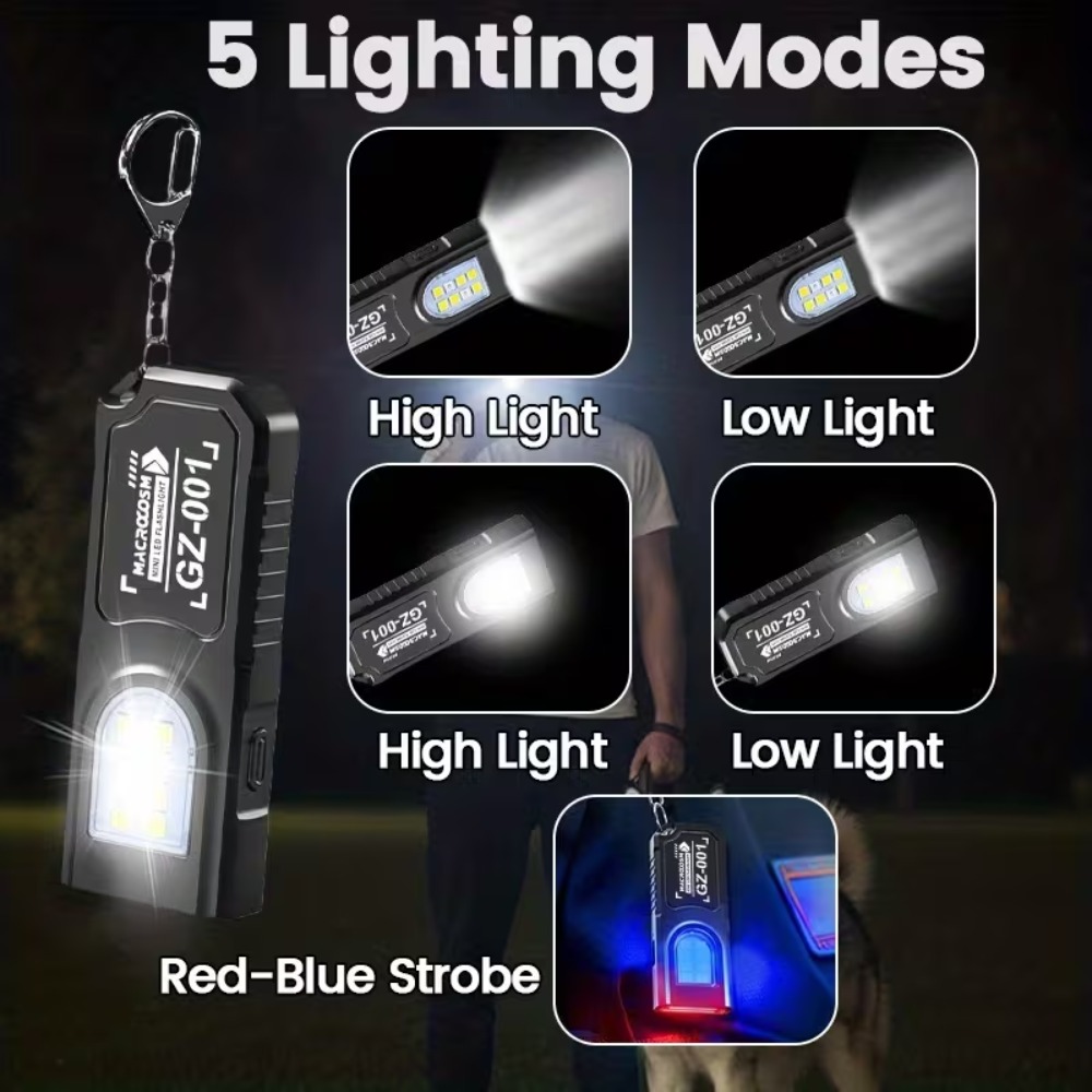 ミニ COB LED キーホルダー懐中電灯 USB 充電式ト - Mini Electronics Gadgets のレビューと価格